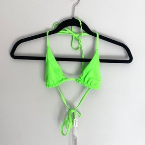 FRANKIE’S Acid Green Triangle Bikini Top